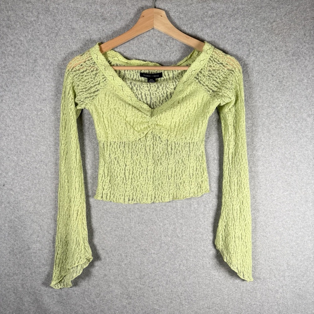 Silence noise urban outfitters babydoll top‎ womens XS lime green shirt